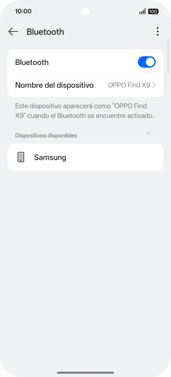 Pulsa el dispositivo Bluetooth deseado y sigue las indicaciones de la pantalla para vincular el dispositivo al teléfono. Pulsa el dispositivo Bluetooth deseado y sigue las indicaciones de la pantalla para vincular el dispositivo al teléfono.