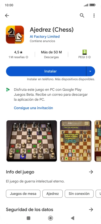 Pulsa Instalar y sigue las indicaciones de la pantalla para instalar la app. Pulsa Instalar y sigue las indicaciones de la pantalla para instalar la app.