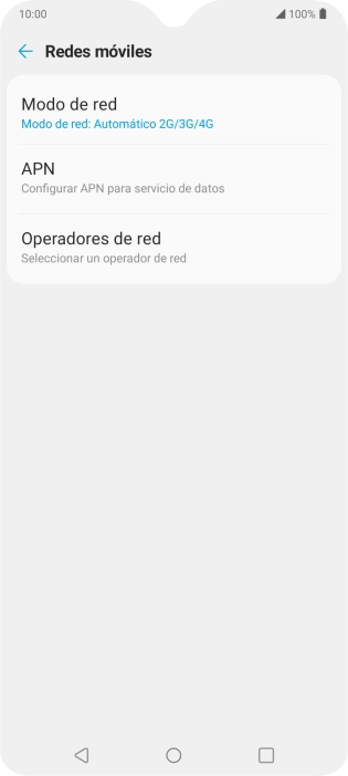 Pulsa Modo de red.