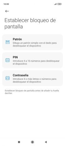 Pulsa el código de seguridad deseado. Pulsa el código de seguridad deseado.