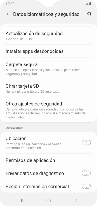 Pulsa Otros ajustes de seguridad. Pulsa Otros ajustes de seguridad.