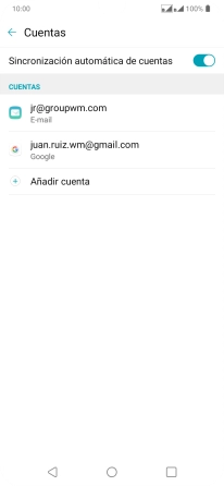 Pulsa la cuenta de correo electrónico deseada. Pulsa la cuenta de correo electrónico deseada.