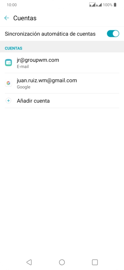 Pulsa la cuenta de correo electrónico deseada. Pulsa la cuenta de correo electrónico deseada.