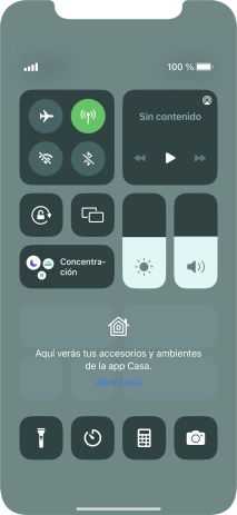 Pulsa el icono de modo de avión para activar o desactivar la función.