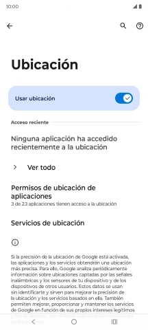 Pulsa Permisos de ubicación de aplicaciones. Pulsa Permisos de ubicación de aplicaciones.