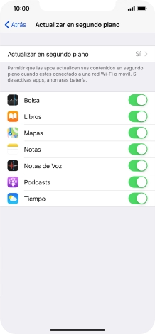 Pulsa Actualizar en segundo plano.