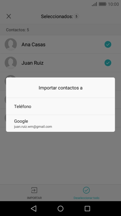 Pulsa Teléfono.