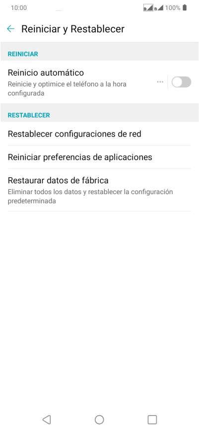 Pulsa Restaurar datos de fábrica. Pulsa Restaurar datos de fábrica.