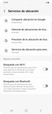 Pulsa Precisión de la ubicación de Goo... Pulsa Precisión de la ubicación de Goo...
