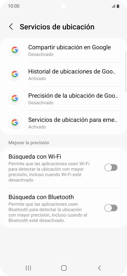 Pulsa Precisión de la ubicación de Goo... Pulsa Precisión de la ubicación de Goo...