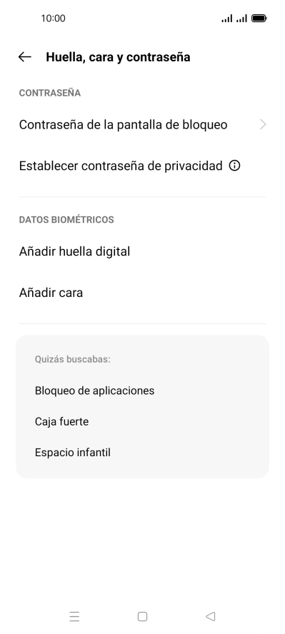 Pulsa Contraseña de la pantalla de bloqueo e introduce el código de seguridad extra que has creado anteriormente. Pulsa Contraseña de la pantalla de bloqueo e introduce el código de seguridad extra que has creado anteriormente.