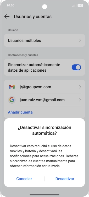 Pulsa Desactivar. Pulsa Desactivar.