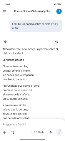 A Gemini le puedes pedir que genere un texto a partir de una descripción tuya. A Gemini le puedes pedir que genere un texto a partir de una descripción tuya.