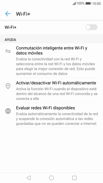 Pulsa el indicador para activar o desactivar la función.