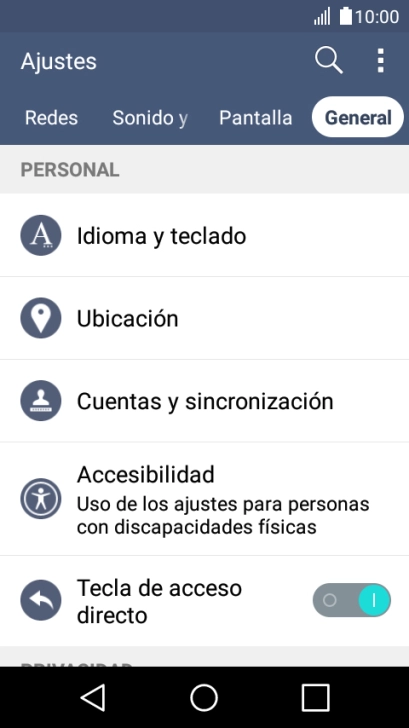 Pulsa Cuentas y sincronización.