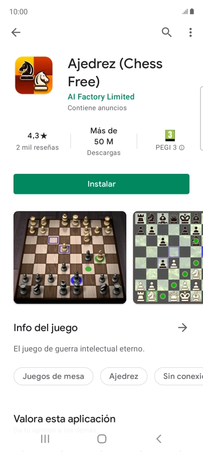 Pulsa Instalar y sigue las indicaciones de la pantalla para instalar la app.