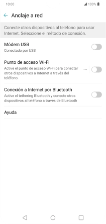 Pulsa Punto de acceso Wi-Fi. Pulsa Punto de acceso Wi-Fi.