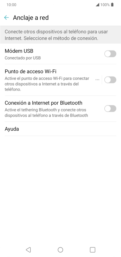 Pulsa Punto de acceso Wi-Fi. Pulsa Punto de acceso Wi-Fi.