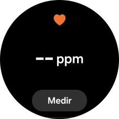 Pulsa Medir y espera mientra el smartwatch está midiendo el pulso. Pulsa Medir y espera mientra el smartwatch está midiendo el pulso.