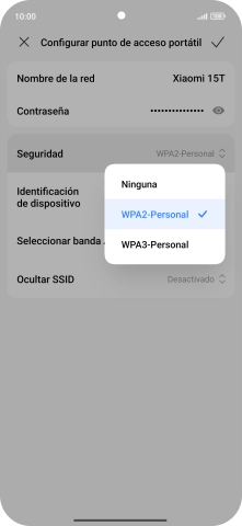 Pulsa WPA3-Personal para proteger la conexión wifi con una contraseña. Pulsa WPA3-Personal para proteger la conexión wifi con una contraseña.
