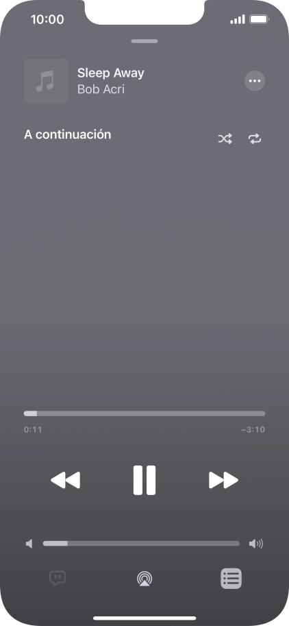 Pulsa el icono de reproducción aleatoria para activar o desactivar la función. Pulsa el icono de reproducción aleatoria para activar o desactivar la función.