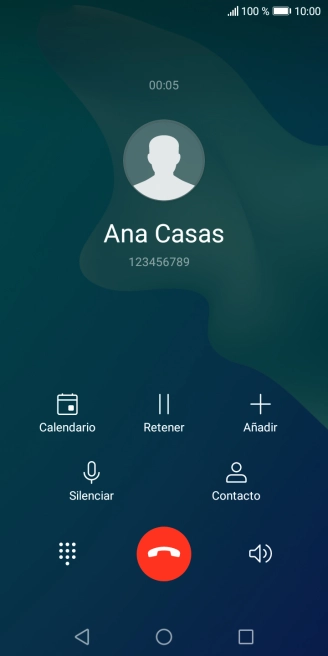 Pulsa el icono de finalizar llamada. Pulsa el icono de finalizar llamada.