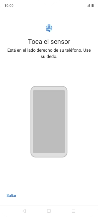 Sigue las indicaciones de la pantalla para crear una huella digital como código de seguridad. Sigue las indicaciones de la pantalla para crear una huella digital como código de seguridad.