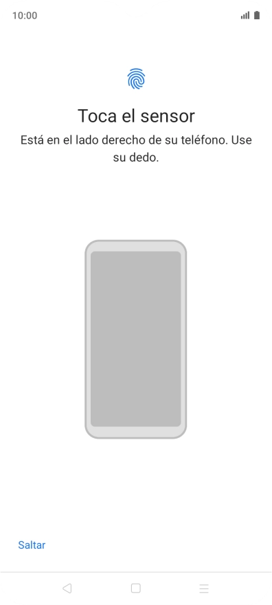 Sigue las indicaciones de la pantalla para crear una huella digital como código de seguridad. Sigue las indicaciones de la pantalla para crear una huella digital como código de seguridad.