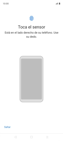 Sigue las indicaciones de la pantalla para crear una huella digital como código de seguridad. Sigue las indicaciones de la pantalla para crear una huella digital como código de seguridad.