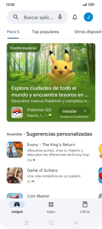 Pulsa en el campo de búsqueda.