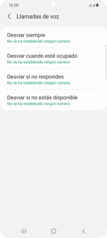 Pulsa el tipo de desvío deseado.