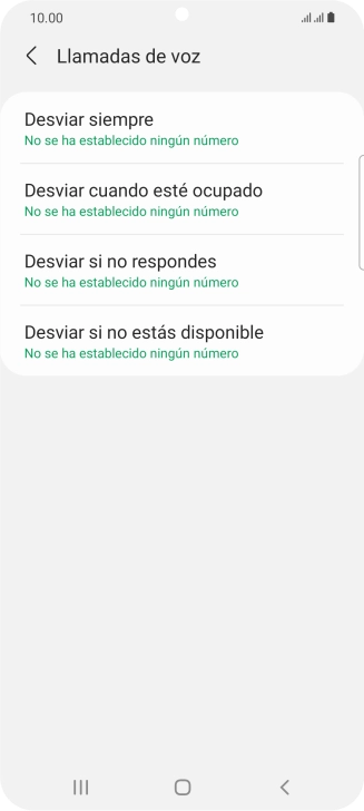 Pulsa el tipo de desvío deseado.
