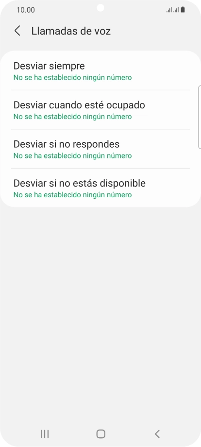 Pulsa el tipo de desvío deseado.