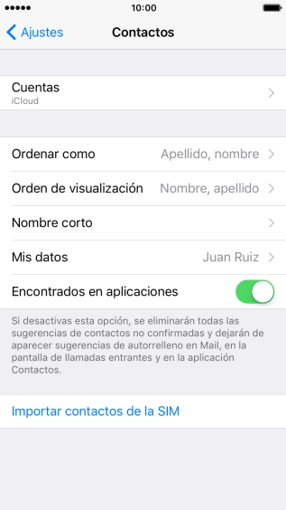 Pulsa Importar contactos de la SIM. Pulsa Importar contactos de la SIM.