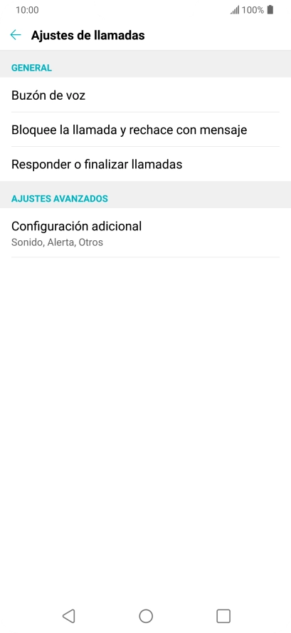 Pulsa Configuración adicional. Pulsa Configuración adicional.