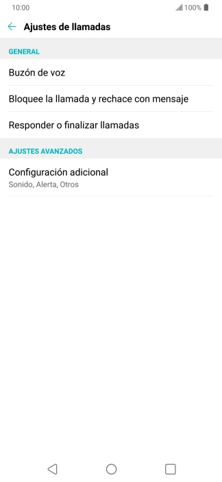 Pulsa Configuración adicional. Pulsa Configuración adicional.