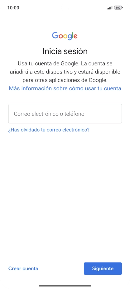 Si no tienes una cuenta de Google, pulsa Crear cuenta y sigue las indicaciones de la pantalla para ver cómo crear una cuenta nueva. Si no tienes una cuenta de Google, pulsa Crear cuenta y sigue las indicaciones de la pantalla para ver cómo crear una cuenta nueva.