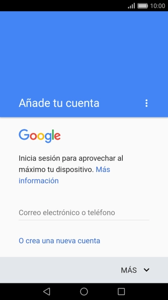 Si no tienes una cuenta de Google, pulsa O crea una nueva cuenta y sigue las indicaciones de la pantalla para ver cómo crear una cuenta nueva. Si no tienes una cuenta de Google, pulsa O crea una nueva cuenta y sigue las indicaciones de la pantalla para ver cómo crear una cuenta nueva.