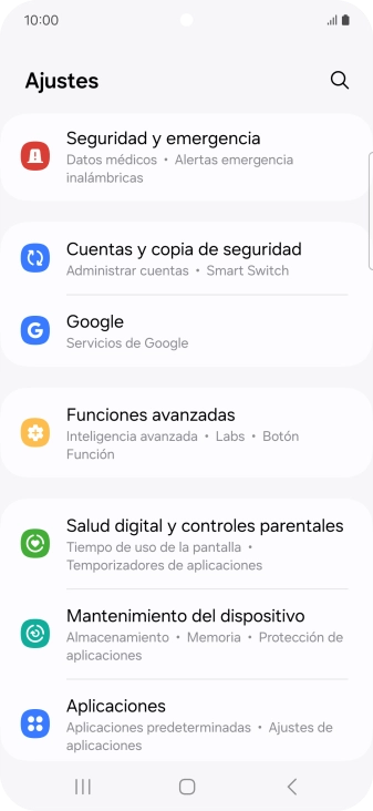 Pulsa Cuentas y copia de seguridad. Pulsa Cuentas y copia de seguridad.
