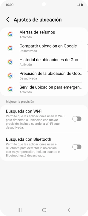 Pulsa Precisión de la ubicación de Goo... Pulsa Precisión de la ubicación de Goo...