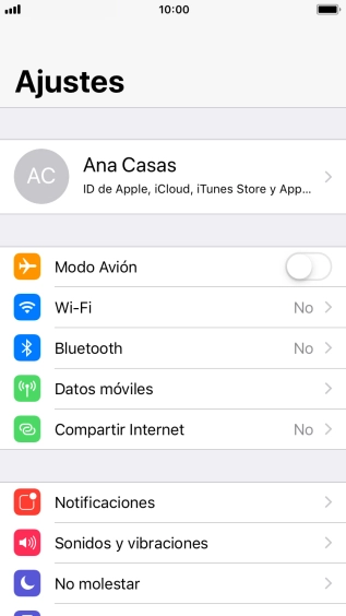 Pulsa Datos móviles. Pulsa Datos móviles.