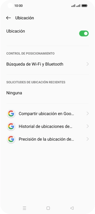 Pulsa Precisión de la ubicación de.... Pulsa Precisión de la ubicación de....