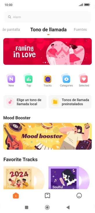 Si deseas seleccionar un timbre de llamada que no sea un timbre de llamada predeterminado, pulsa Elige un tono de llamada local y sigue las indicaciones de la pantalla para seleccionar la melodía deseada. Si deseas seleccionar un timbre de llamada que no sea un timbre de llamada predeterminado, pulsa Elige un tono de llamada local y sigue las indicaciones de la pantalla para seleccionar la melodía deseada.
