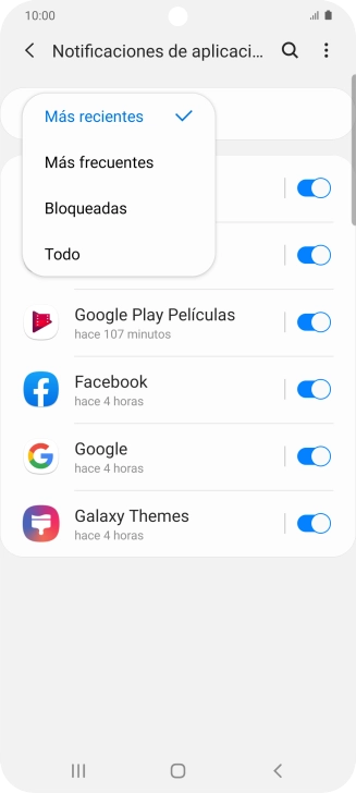 Pulsa el ajuste deseado. Pulsa el ajuste deseado.