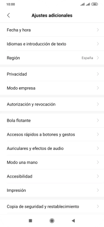 Pulsa Copia de seguridad y restablecimiento.