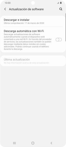 Pulsa Descargar e instalar. Si hay una versión de software nueva disponible, aparecerá ahora en la pantalla. Sigue las indicaciones de la pantalla para actualizar el software del teléfono.