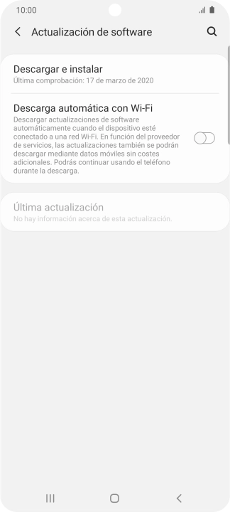 Pulsa Descargar e instalar. Si hay una versión de software nueva disponible, aparecerá ahora en la pantalla. Sigue las indicaciones de la pantalla para actualizar el software del teléfono.