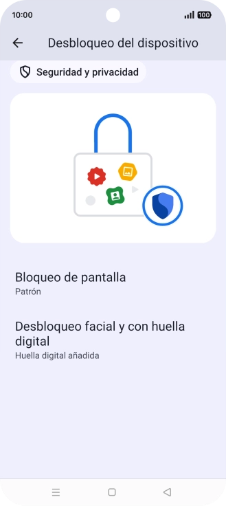 Pulsa Bloqueo de pantalla e introduce el código de seguridad extra que has creado anteriormente. Pulsa Bloqueo de pantalla e introduce el código de seguridad extra que has creado anteriormente.
