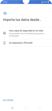 Pulsa la opción deseada y sigue las indicaciones de la pantalla para transferir contenido desde el otro teléfono y finalizar la activación de tu teléfono. Pulsa la opción deseada y sigue las indicaciones de la pantalla para transferir contenido desde el otro teléfono y finalizar la activación de tu teléfono.