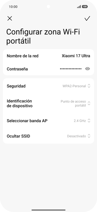 Pulsa Nombre de la red e introduce el nombre deseado de la conexión wifi Pulsa Nombre de la red e introduce el nombre deseado de la conexión wifi